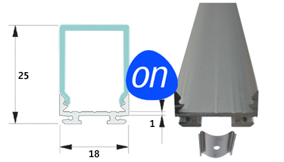 onlux Diffusion LED-Profil Zeichnung